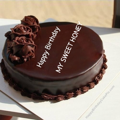 write name on Girls Birthday Wish Chocolate Rose Cake
